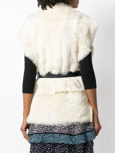 Shop Iro Belted Fur Gilet - Neutrals