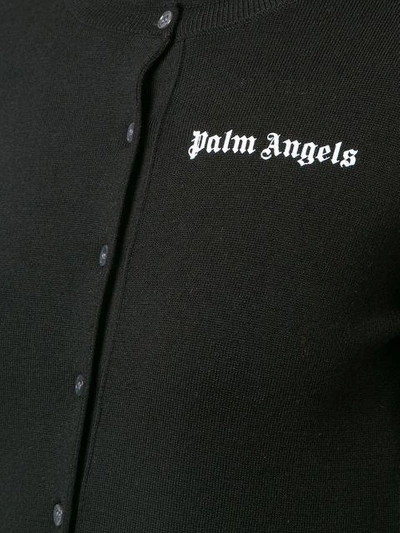 Shop Palm Angels Printed Logo Cardigan - Black