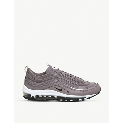 Shop Nike Air Max 97 Leather And Mesh Trainers In Taupe Grey Light