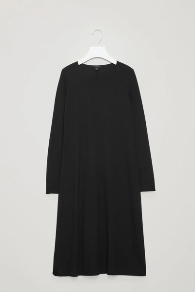 Shop Cos Long Jersey Dress In Black