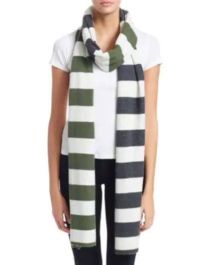 Shop Charlotte Simone Multi-max Stripe Cashmere Scarf In Cream