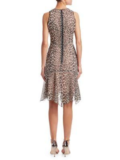Shop Nanette Lepore Silk Print Frock Dress In Leopard