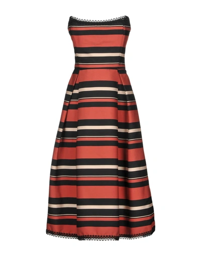 Shop Nicholas Knee-length Dress In Brick Red