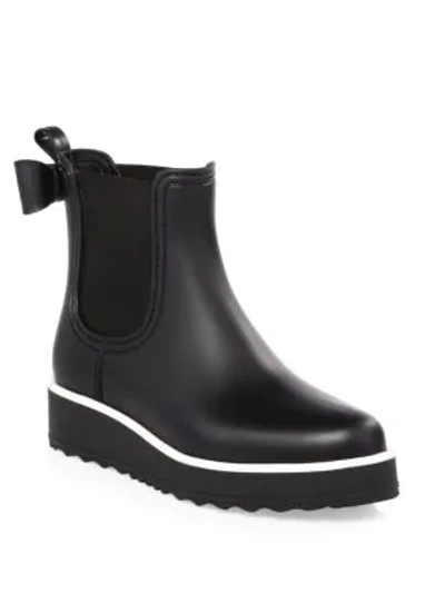 Shop Kate Spade Classic Bow Rain Boots In Black
