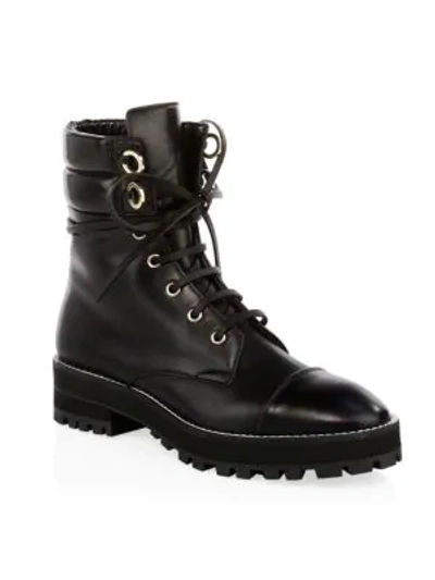 Shop Stuart Weitzman Lexy Leather Combat Boots In Dove