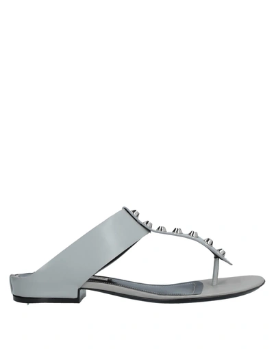 Shop Balenciaga Flip Flops In Grey