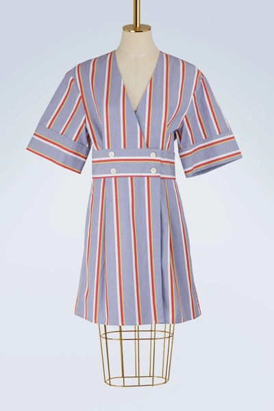 Shop Maison Kitsuné Sally Striped Dress In Multicolor