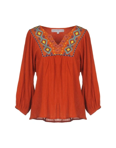 Shop Christophe Sauvat Collection Blouse In Rust