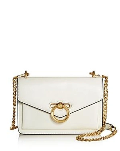 Shop Rebecca Minkoff Jean Leather Crossbody In Optic White/gold