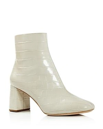 Shop Loeffler Randall Women's Cooper Almond Toe Leather High-heel Booties In Ecru