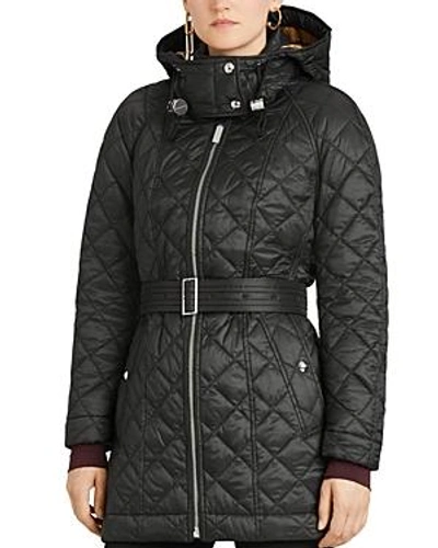Shop Burberry Baughton Quilted Coat In Black