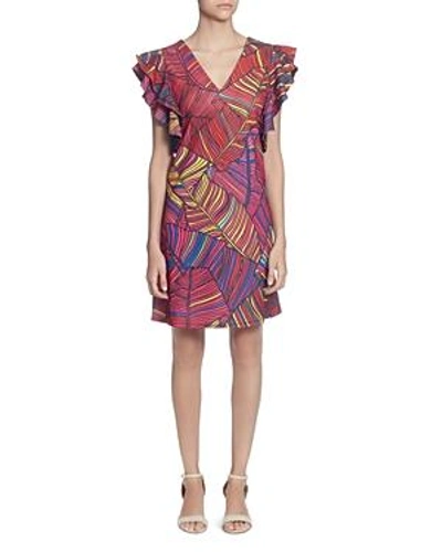 Shop Catherine Catherine Malandrino Sandrine Printed Flutter-sleeve Dress