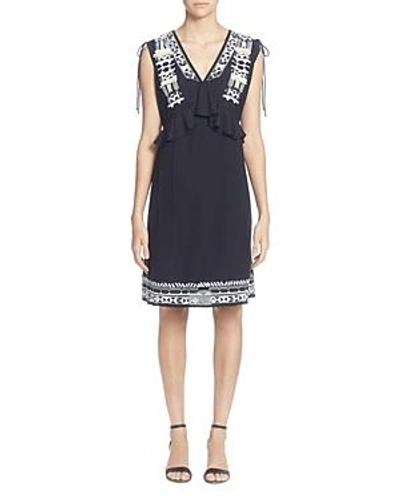 Shop Catherine Catherine Malandrino Fadilia Embroidered Dress In Black Beauty