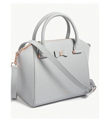 cala bow detail small leather tote bag