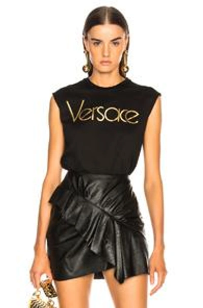 Shop Versace Logo Tank In Black.
