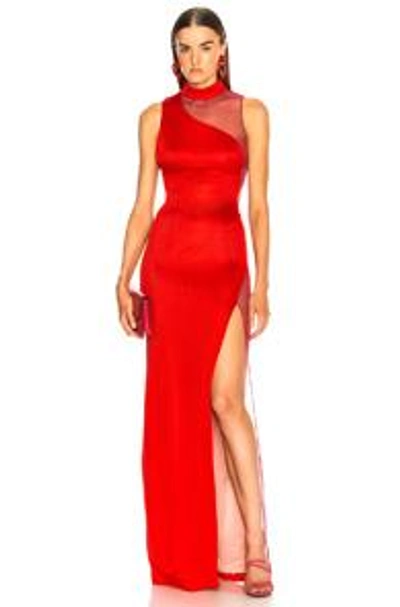 Shop Galvan Shadow Dress In Red