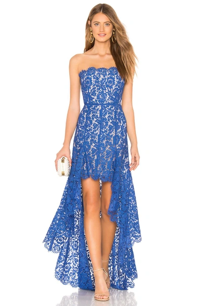 Shop Aijek Star-crossed Scallop Gown In Royal Blue