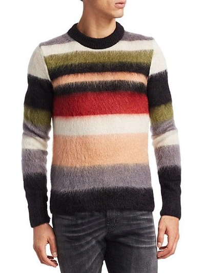 Shop Saint Laurent Multi-striped Knitted Sweater