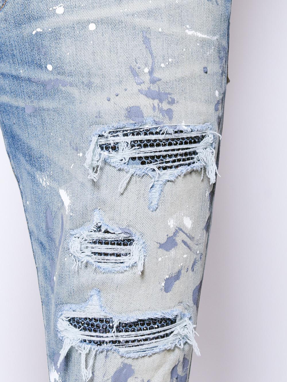 amiri crystal destroyed jeans