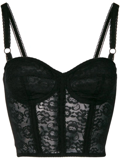 Shop Dolce & Gabbana Lace Bustier - Black