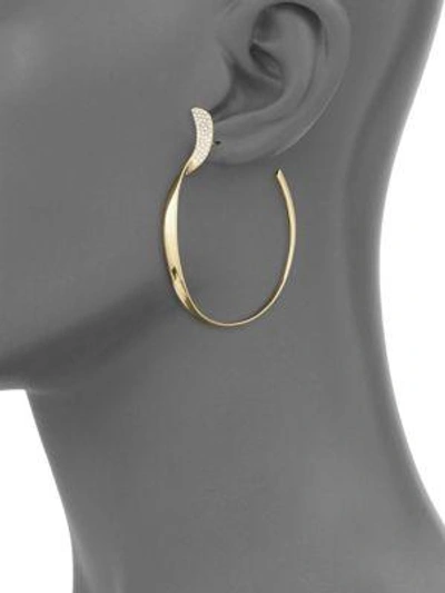 Shop Ippolita Stardust 18k Yellow Gold & Diamond Pavé Twisted Ribbon Hoop Earrings