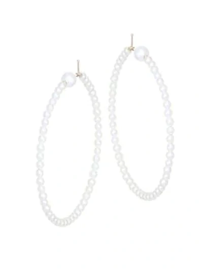 Shop Mizuki 3 To 3.5mm Medium Hoop Earrings In Yellow Gold