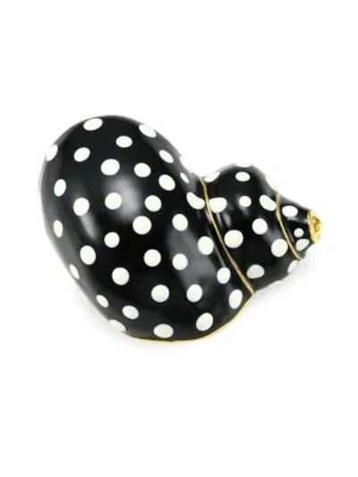 Shop Kenneth Jay Lane Polka Dot Snail Brooch In Black White