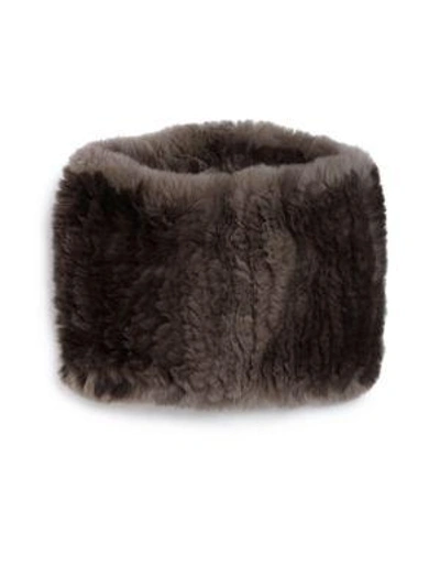 Shop Glamourpuss Women's Rabbit Fur Funnel In Brown
