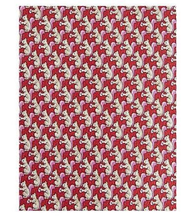 Shop Ferragamo Squirrel Print Silk Tie In Red