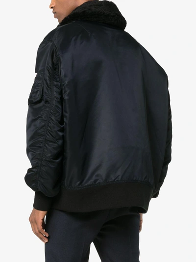 Shop Calvin Klein 205w39nyc Long Sleeve Oversized Bomber Jacket In Black