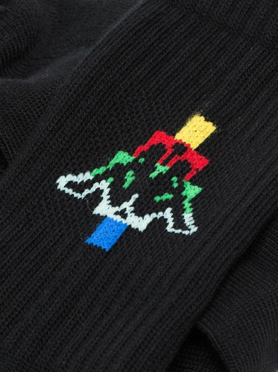 Shop Marcelo Burlon County Of Milan X Kappa Logo Socks In Black