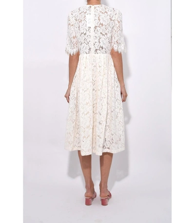 Shop Ganni White Egret Jerome Lace Dress