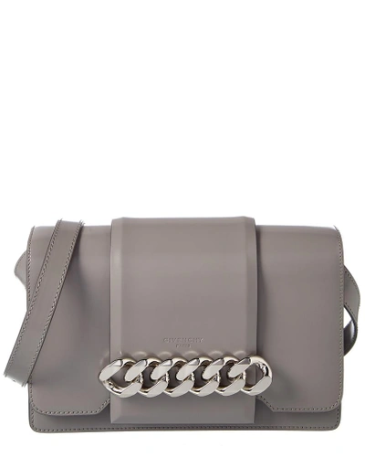 Shop Givenchy Infinity Small Leather Shoulder Bag In Grey