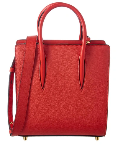 Shop Christian Louboutin Paloma Small Leather Tote In Red