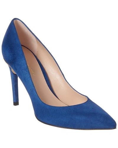 Shop Stuart Weitzman Legendhalo Leather Pump In Blue