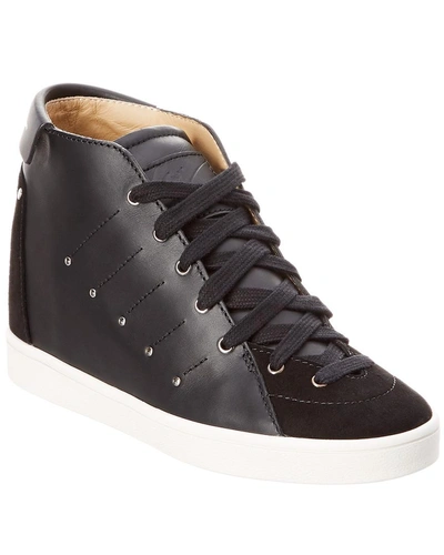 Shop Giuseppe Zanotti Leather & Suede Wedge Sneaker In Black