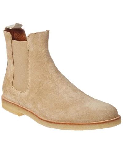 Shop Common Projects Chelsea Suede Boot In Beige