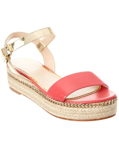 Shop Lanvin Leather Espadrille Sandal In Pink