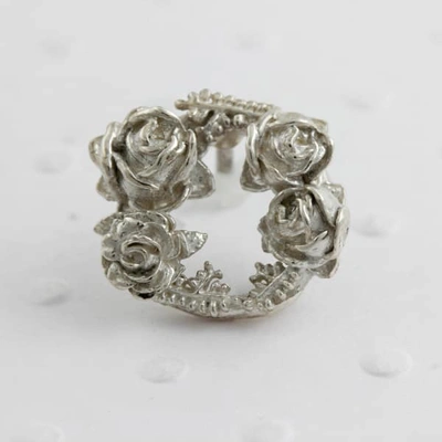 Lee Renee Rose Halo Lapel Pin Silver