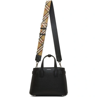 Shop Burberry Black Small Banner Structured Tote