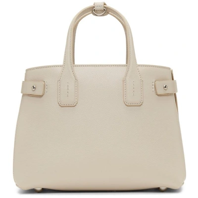 Shop Burberry Grey Small Banner Structured Tote In Limestone