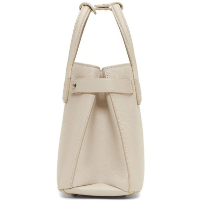 Shop Burberry Grey Small Banner Structured Tote In Limestone