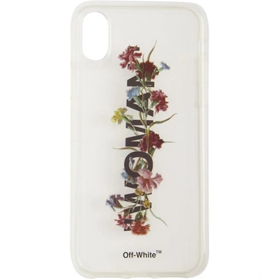 Shop Off-white Transparent Flowers Iphone X Case