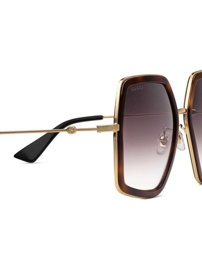 Shop Gucci Oversize Square-frame Sunglasses In Brown