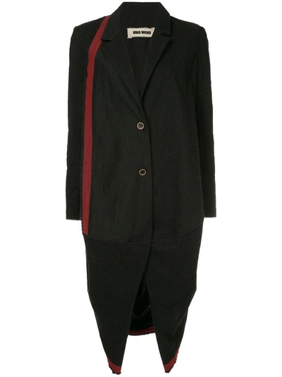 Shop Uma Wang Stripe Trim Coat - Black