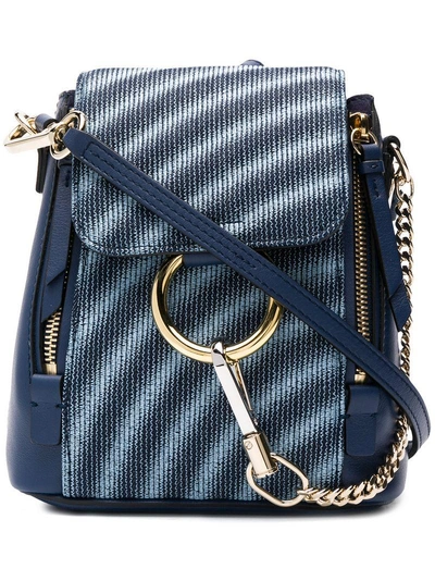 Shop Chloé Mini Faye Backpack - Blue