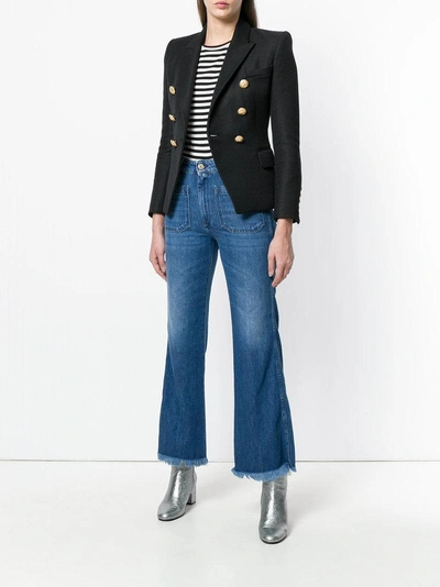 Shop The Seafarer Frayed High-rise Flared Jeans