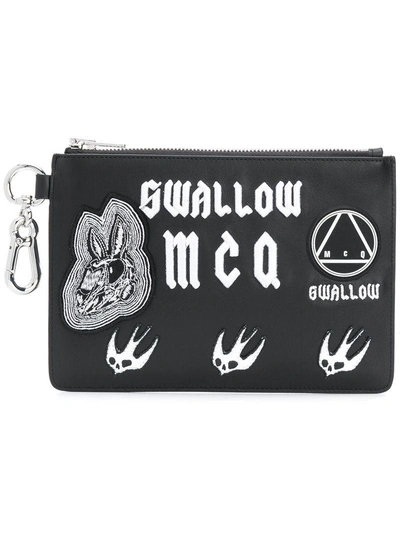 Shop Mcq By Alexander Mcqueen Applique Clutch Bag In Black