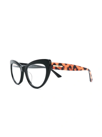 Shop Mcq By Alexander Mcqueen Eyewear Cat Eye Glasses - Black