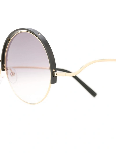 Shop Linda Farrow Matthew Wiliamson Round Sunglasses In Metallic